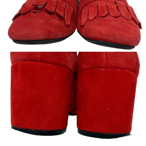 Kenneth Cole Reaction Michelle Loafer Pumps Womens size 7.5 M Red Suede - Picture 11 of 16